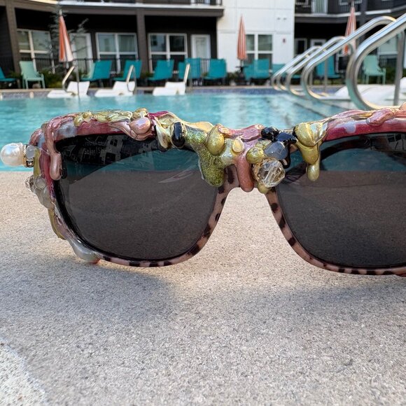 Liquid Metal Shield Sunglasses by Drip Creations main image 6